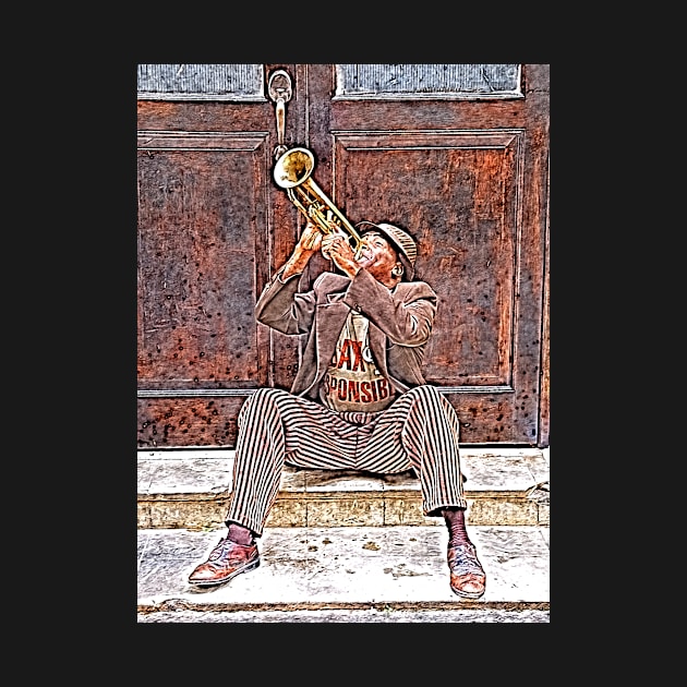 Trumpeter in Havana in Cuba by Offiinhoki