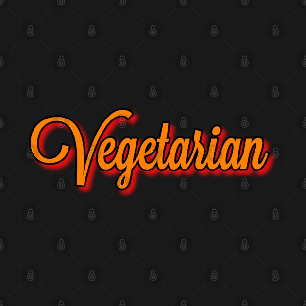 Vegetarian Typography Art Shadow Style Vegan by Inspire Enclave