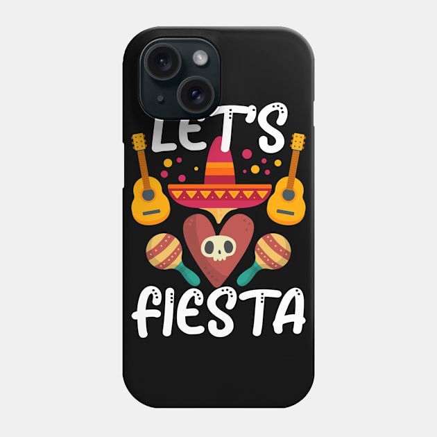 Lets Fiesta Cinco De Mayo Mexico Sombrero Mexican Phone Case by amango