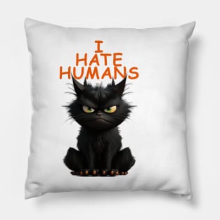 Angus the Cat - I Hate Humans Pillow