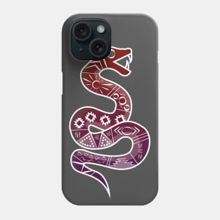 Mexican Aztec Snake Design Red and Purple Phone Case