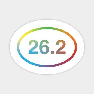 26.2 Miles Marathon Running Race Distance Rainbow Magnet