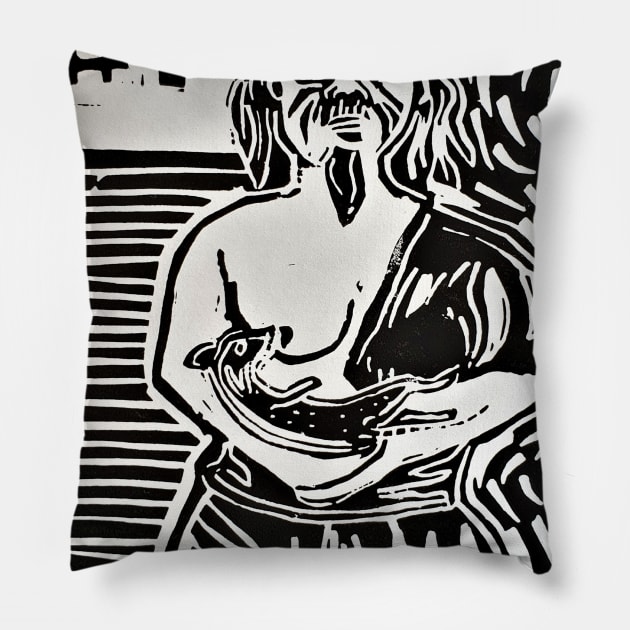 St. Rattus Pillow by Great Auk Art