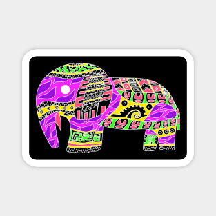 cute elephant mandala in safari zentangle ecopop arts Magnet