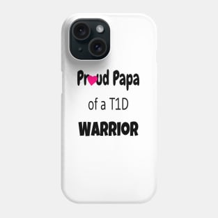 Proud Papa - Black Text - Pink Heart Phone Case