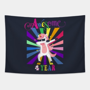 4th Birthday Unicorn Tapestry