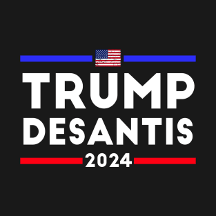 Trump Desantis 2024 - President Election 24 - Republican Conservative - Ron Desantis Donald Trump - American - Stars T-Shirt