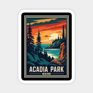 Retro Acadia National Park Magnet