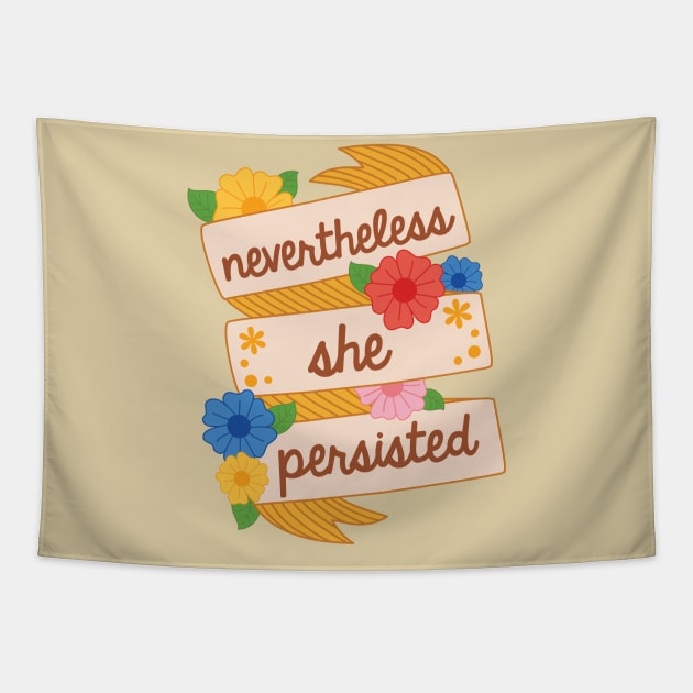 Nevertheless She Persisted Tapestry by BoredInc