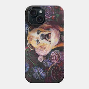 English Bulldog among the roses Phone Case