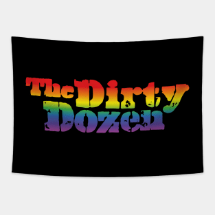 The Dirty Dozen logo (rainbow effect) Tapestry