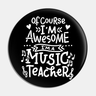 Music Teacher Tshirt Musical Tee Awesome Musician Gift Pin