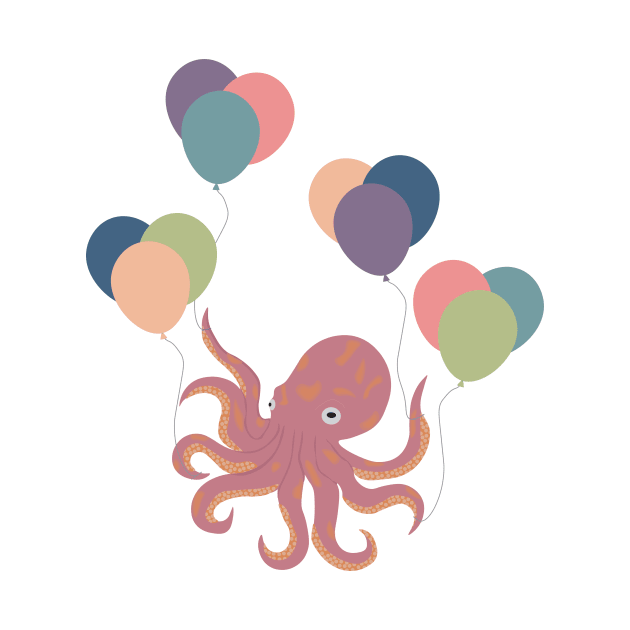 Octopus with Balloons by Eliza-Grace