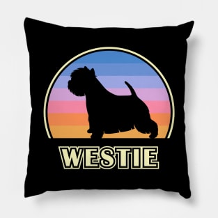 Westie Vintage Sunset Dog Pillow