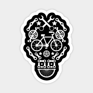Funny Bicycle Cycling Skull Humor Graphic Magnet