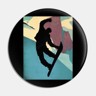 Snowboarding Dude, morning light Pin