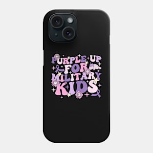 Purple Up For Military Kids Cute Groovy Military Child Month Phone Case