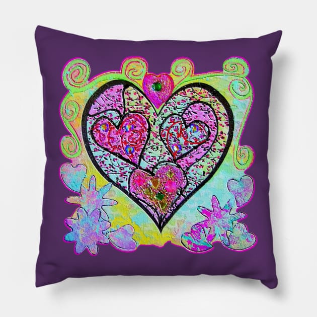 Heart of Love and Compassion Pillow by Jan4insight TeeStore