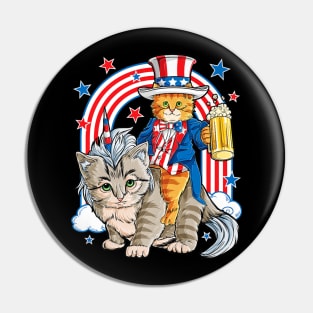 4th Of July Cat Shirt Pin