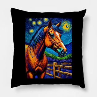 Horse in starry night Pillow