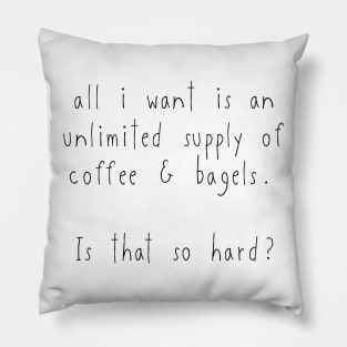 Coffee and Bagel Dreams Pillow