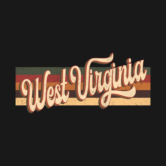 West Virginia Retro Vintage 70s 80s Design by Happy as I travel