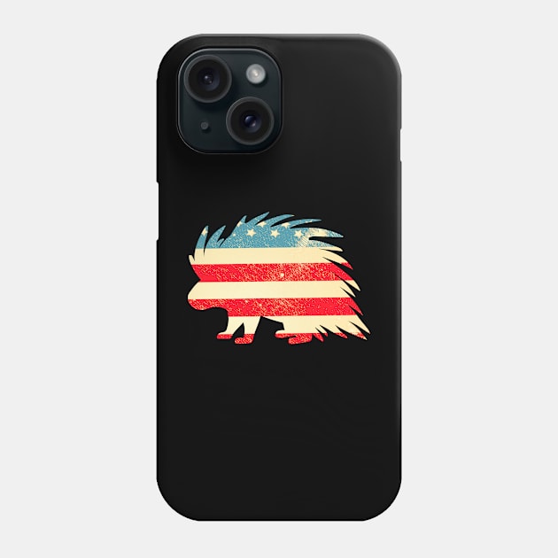 American Flag Porcupine Phone Case by finchandrewf