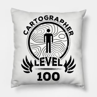 Level 100 Cartographer Mapmaker Gift Pillow