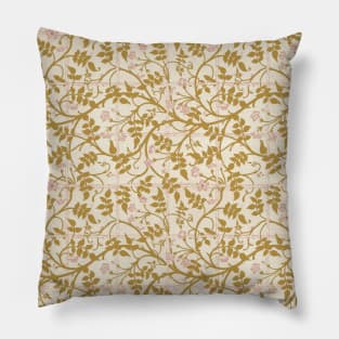 William Morris Jasmine Trellis Pattern Pinks and Golds Pillow