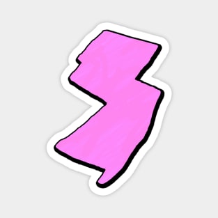 Pink New Jersey Outline Magnet