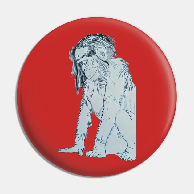 The weeping monkey Pin by Grimspencilart