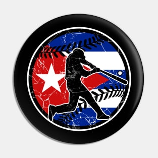 Cuban Flag Baseball Hitter Cuba Baseball Fan Pin