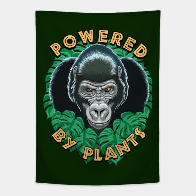 Vegan gorilla powered by plants Tapestry by TMBTM