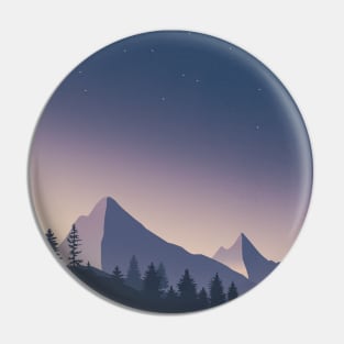 Midnight Moutains Landscape Pin