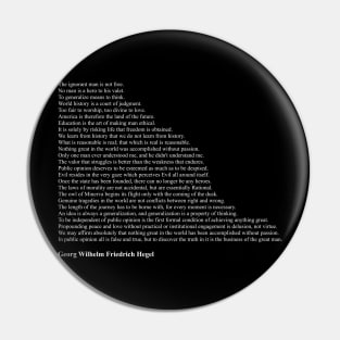 Hegel Quotes Pin