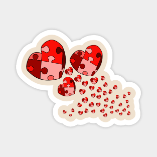 Red Confetti Hearts Magnet