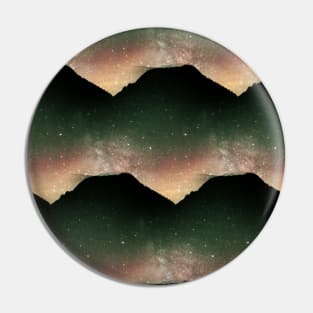 Watercolor Mountains Night Sky Pin