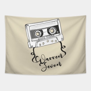 Good Vibes Warren zevon // Retro Ribbon Cass Tapestry