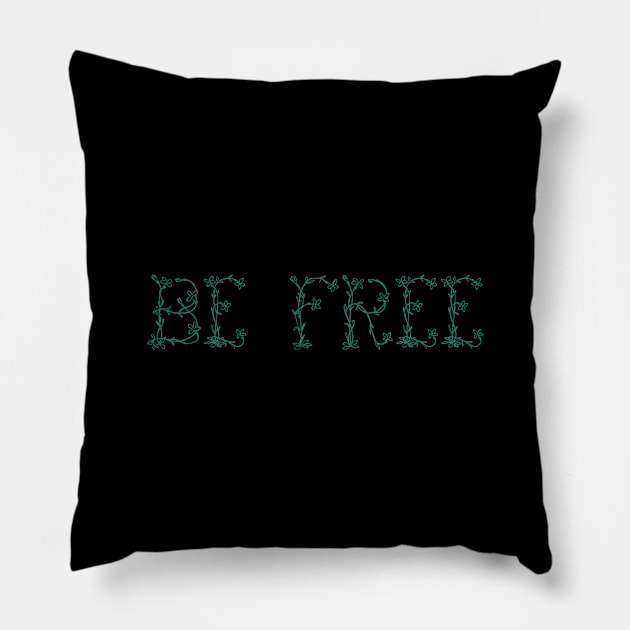 Be Free (Green) Pillow by Graograman