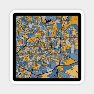 Greensboro Map Pattern in Blue & Gold Magnet