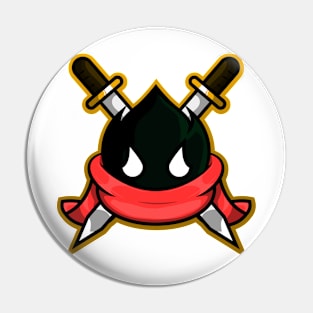 black monster knight sword with red scarf vector character Pin