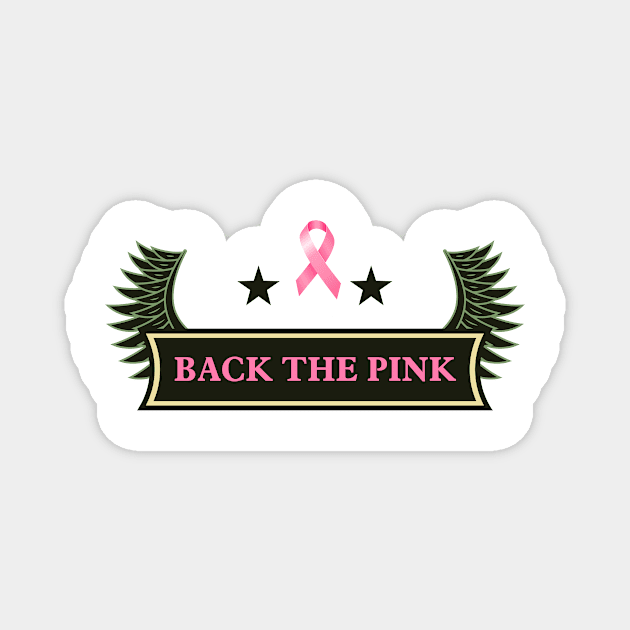 Back the pink breast cancer awareness Military tag Magnet by Novelty-art