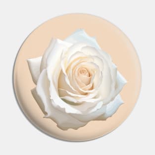 Pretty White Rose Floral Art Cut Out Pin