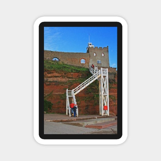 Jacob's Ladder, Sidmouth, Devon Magnet by RedHillDigital