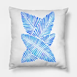 Blue Banana Leaves Pillow