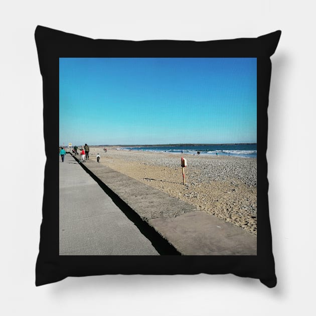 Tramore beach Pillow by Thepurplepig