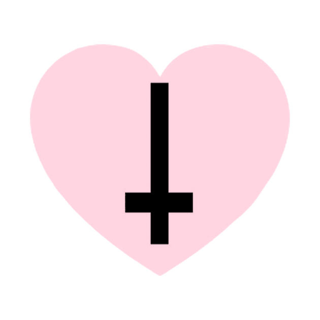 Pink and Black Cross Heart by lovefromsirius