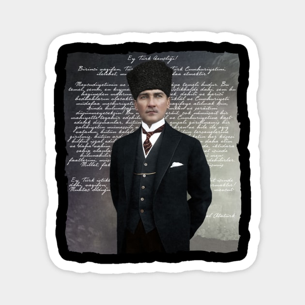 Ataturk Genclige Hitabe Magnet by Tuwegl