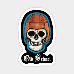 Old School Football Skull Magnet