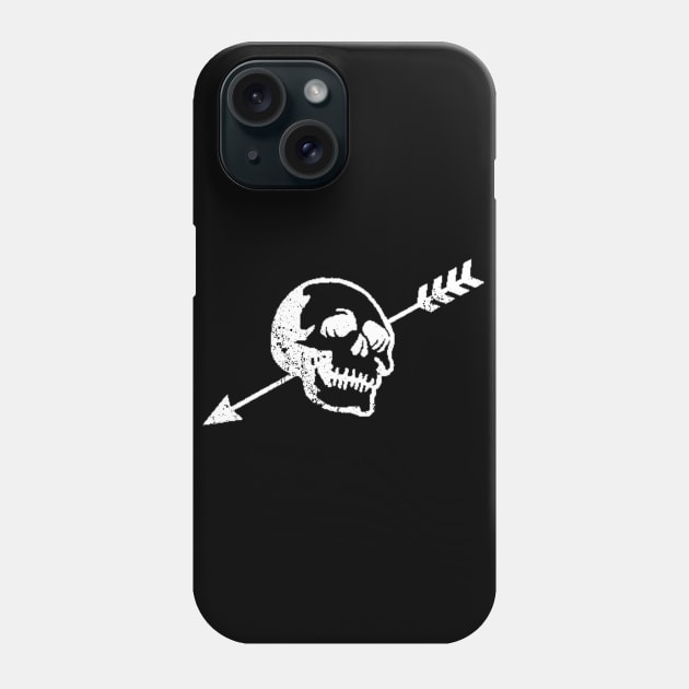 Punk Skull Distressed Vintage Skull with Arrow Phone Case by ballhard